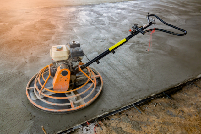 Concrete Polish of a kitchen floor with a special polishing machine